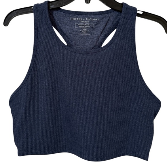 Threads 4 Thought Women’s Soft Compression ReActive Blue Non-padded Sports bra L - Picture 1 of 6